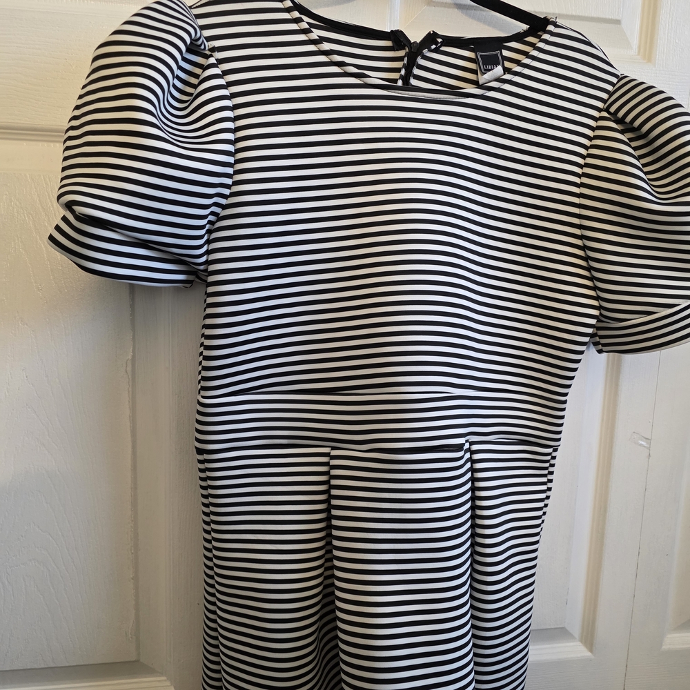 Black and White Striped Hi Low Top